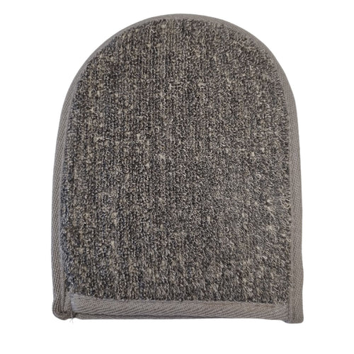 Bamboo & Linen Bath Mitt  - Charcoal