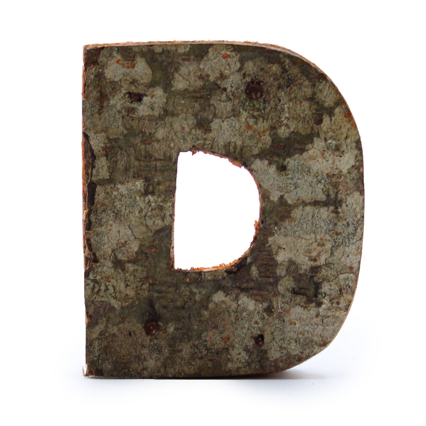 Rustic Bark Letter   - "D"  - 7cm