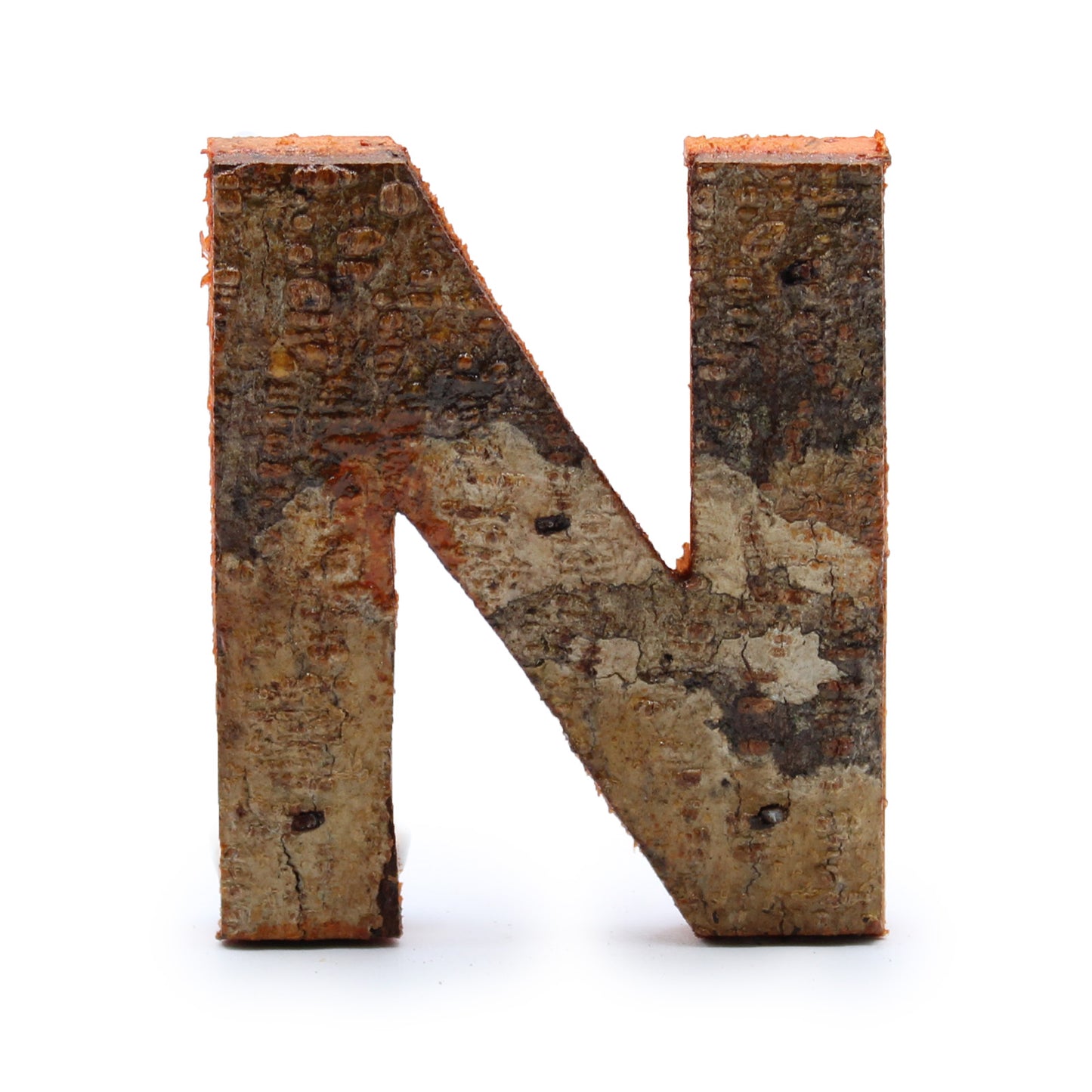 Rustic Bark Letter   - "N"  - 7cm