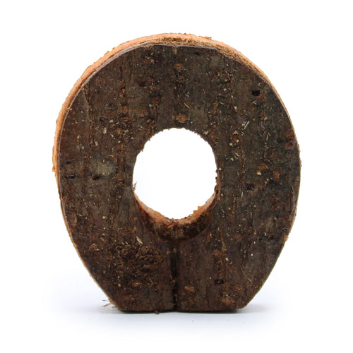 Rustic Bark Letter   - "O"  - 7cm