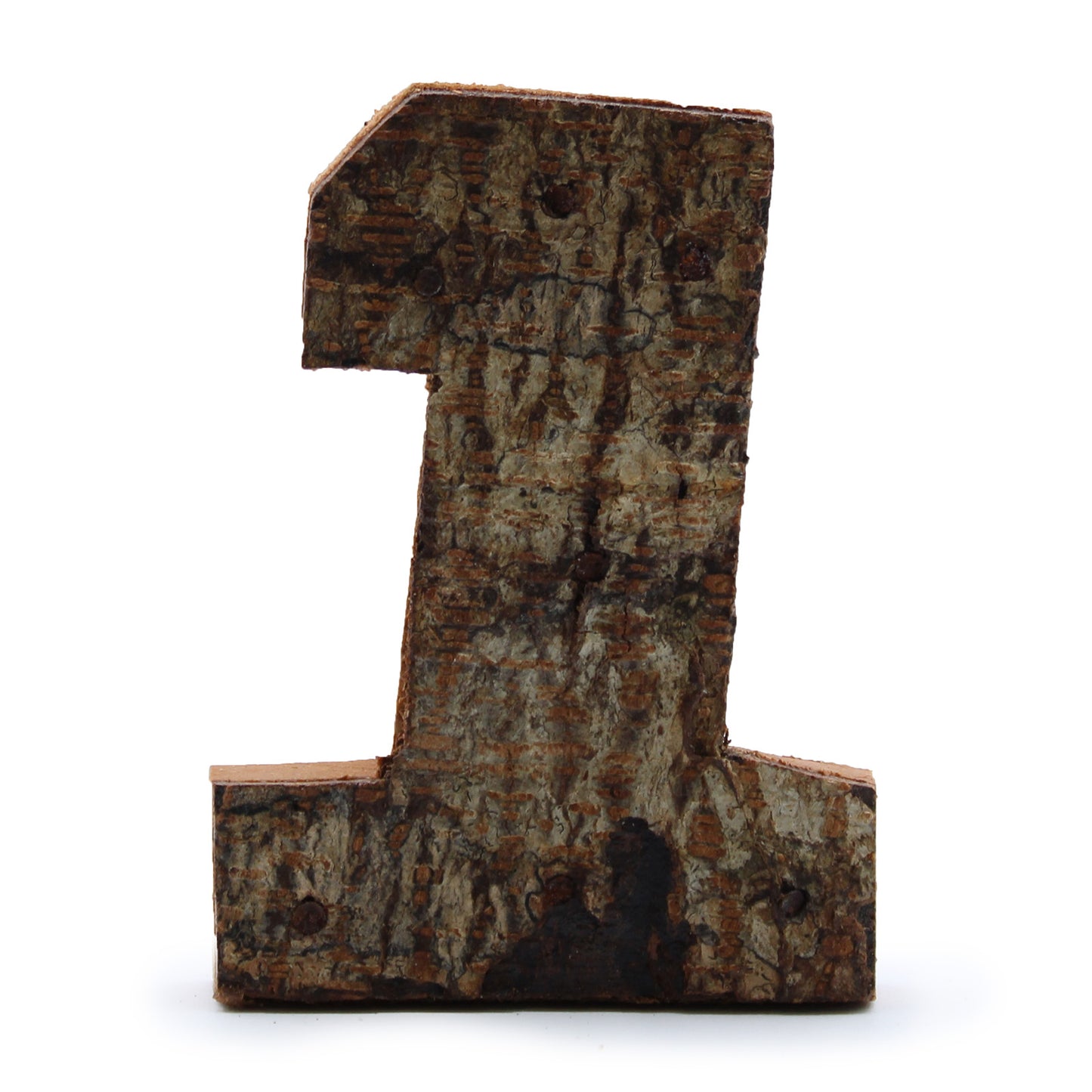 Rustic Bark Number - "1"  - 7cm