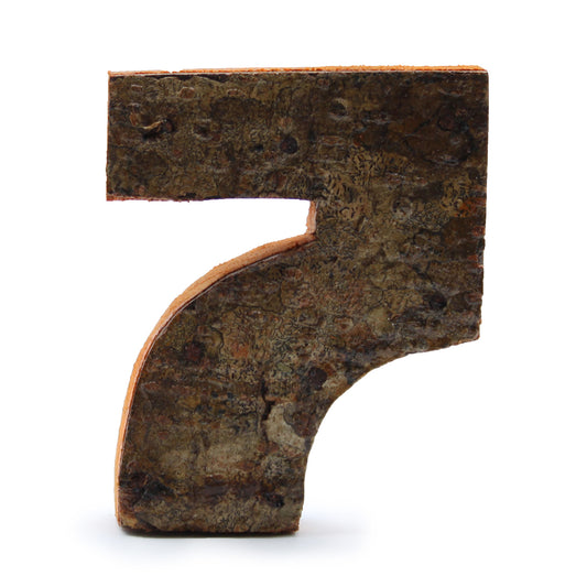 Rustic Bark Number - "7"  - 7cm