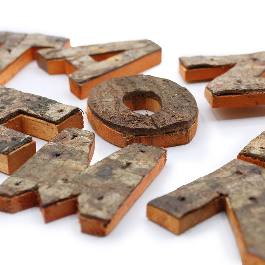 Rustic Bark Letter   - "L"  - 7cm