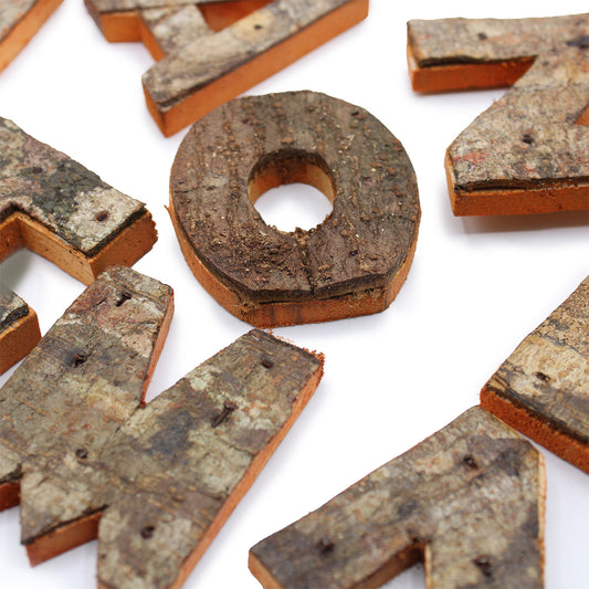 Rustic Bark Letter   - "P"  - 7cm