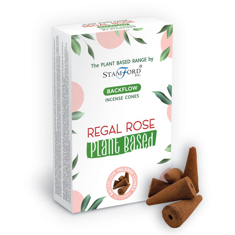 Plant Based Backflow Incense Cones - Regal Rose