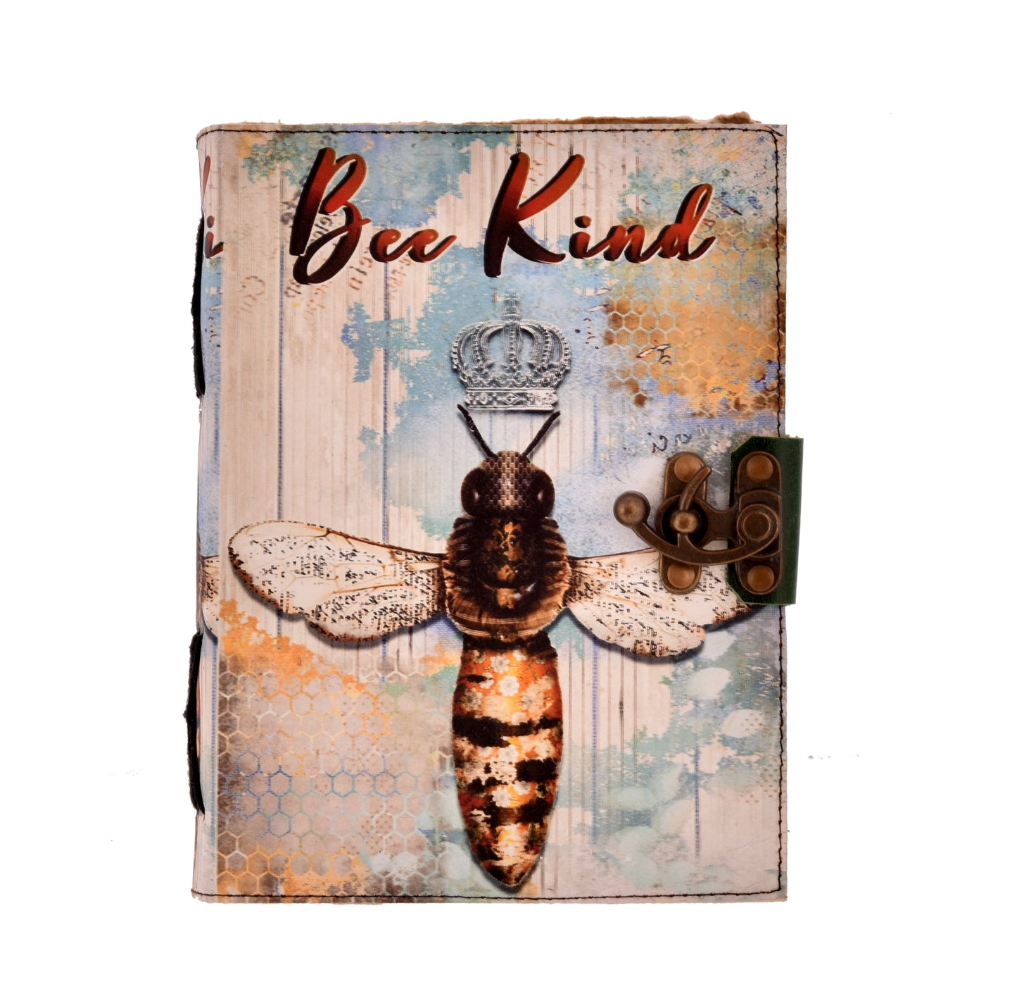 Leather "Bee Kind" Deckle-edge Notebook