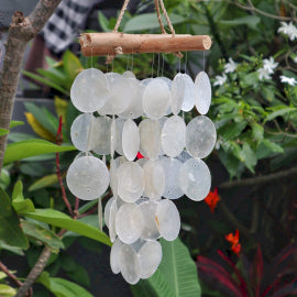 Pearl & Driftwood Cross Windchime