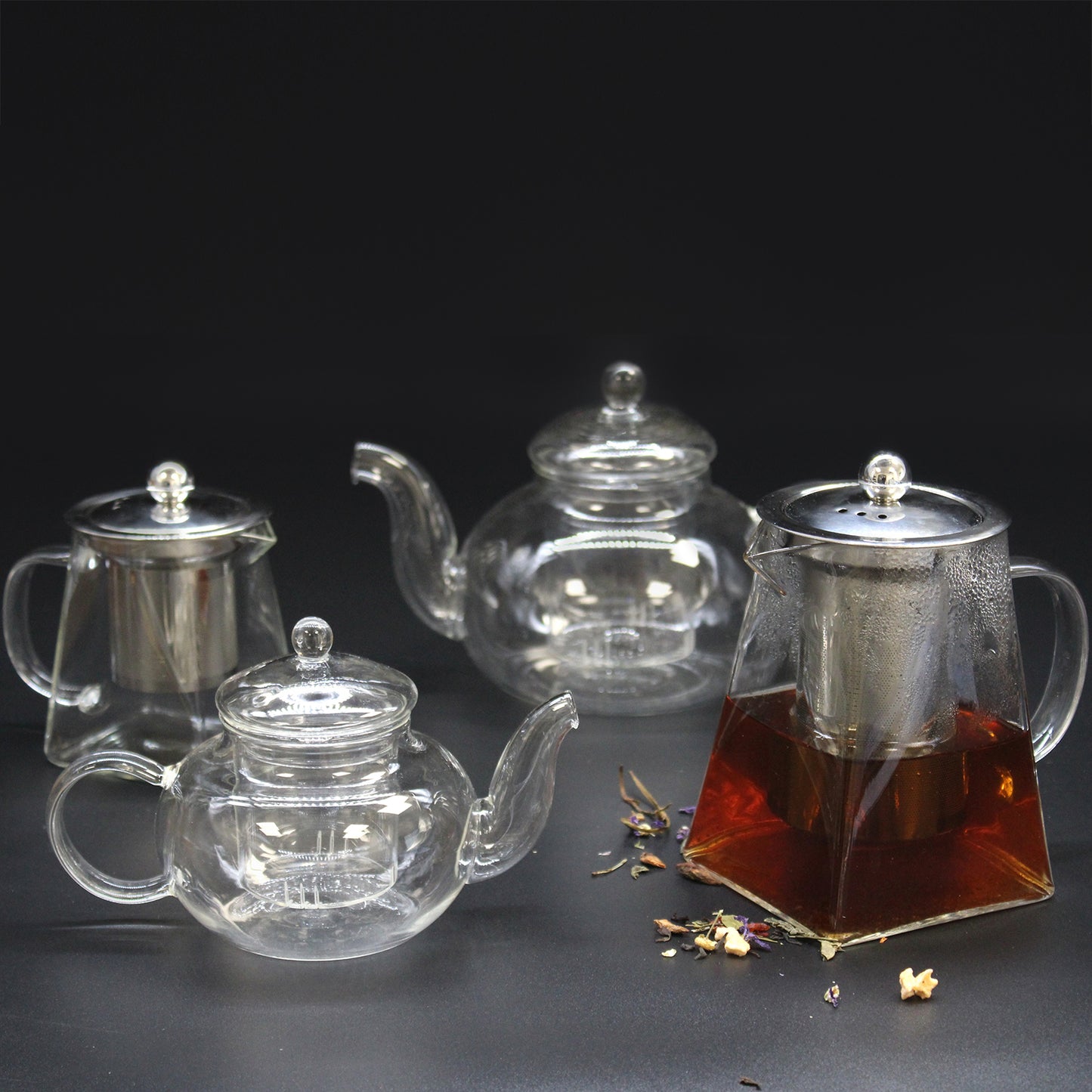 Glass Infuser Teapot - Tower Shape - 350ml