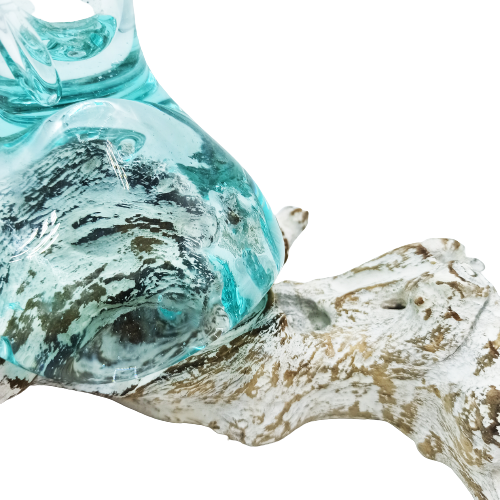 Molten Glass on Whitewash Wood - Vase - Medium