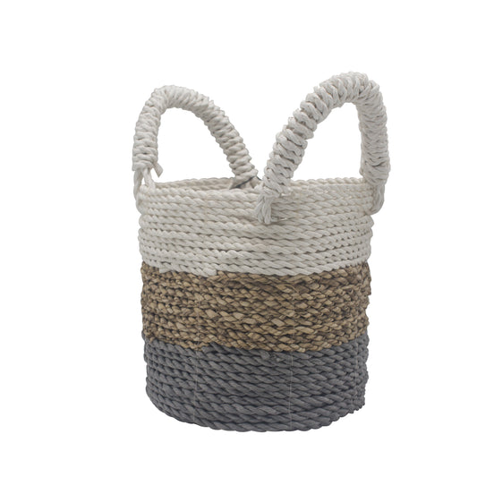 Seagrass Basket Set of 3 - Grey / Natural / White