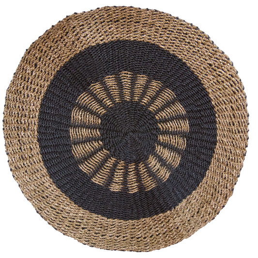 Round Seagrass Black & Tan - Inner Sun - 1m