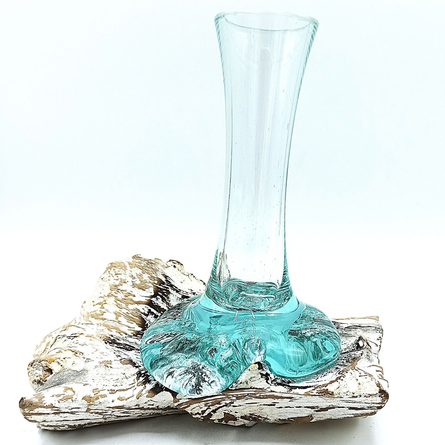 Molten Glass on Whitewash Wood - Vase - Small