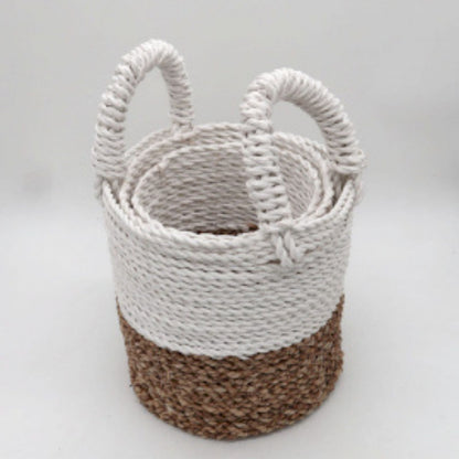 Seagrass Basket Set of 3 - Natural White