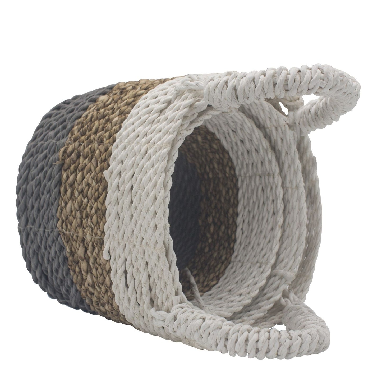 Seagrass Basket Set of 3 - Grey / Natural / White