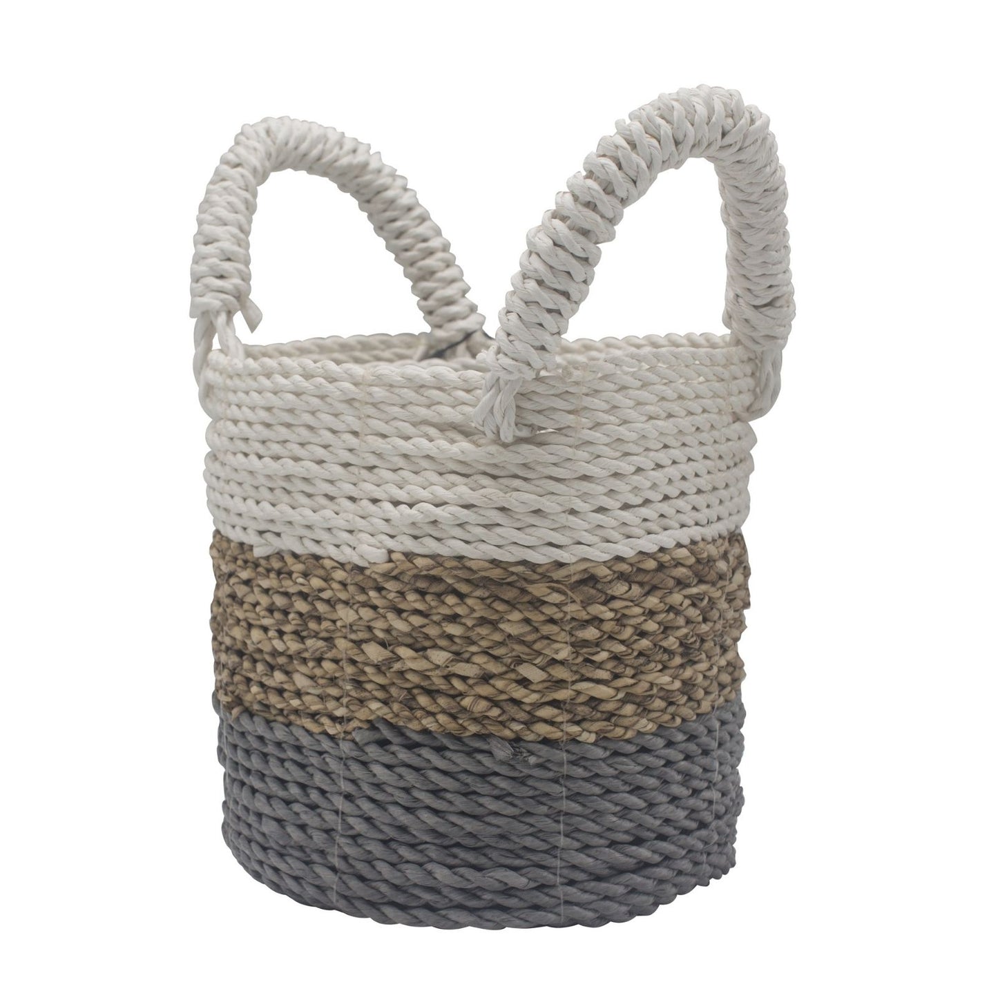 Seagrass Basket Set of 3 - Grey / Natural / White