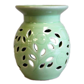 Floral Oil Burner - Lime