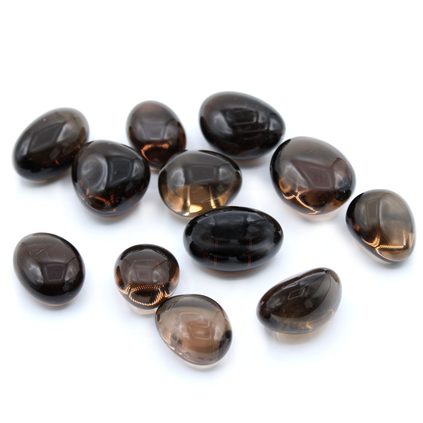 Pack of 24 Tumble Stones - Smoky Quartz Irradiated L