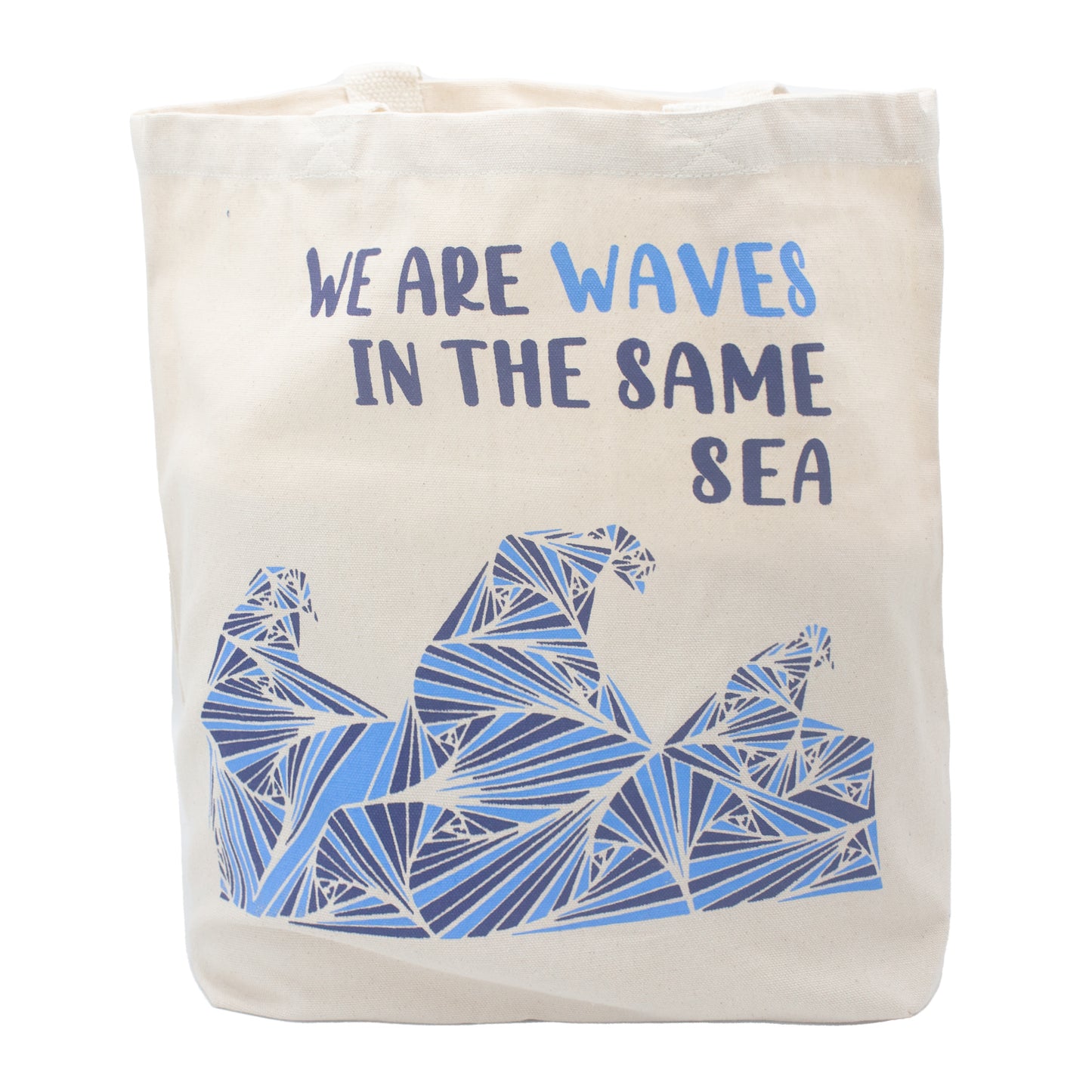 Printed Cotton Bag - We are Waves - Natural