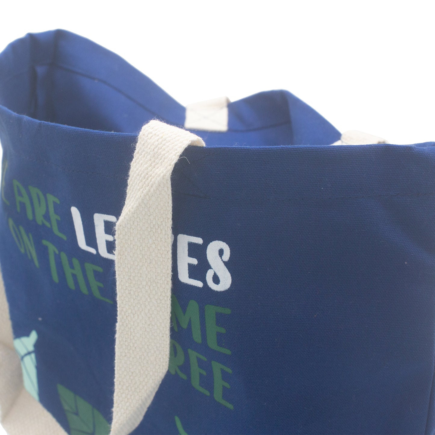 Printed Cotton Bag - We are Leaves - Blue