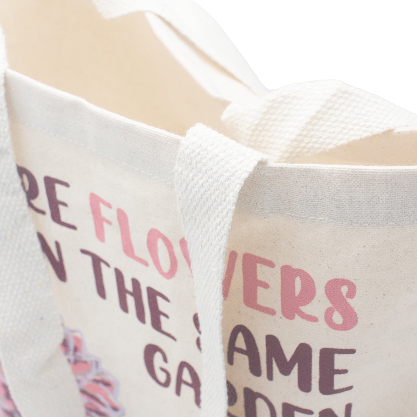 Printed Cotton Bag - We are Flowers - Natural