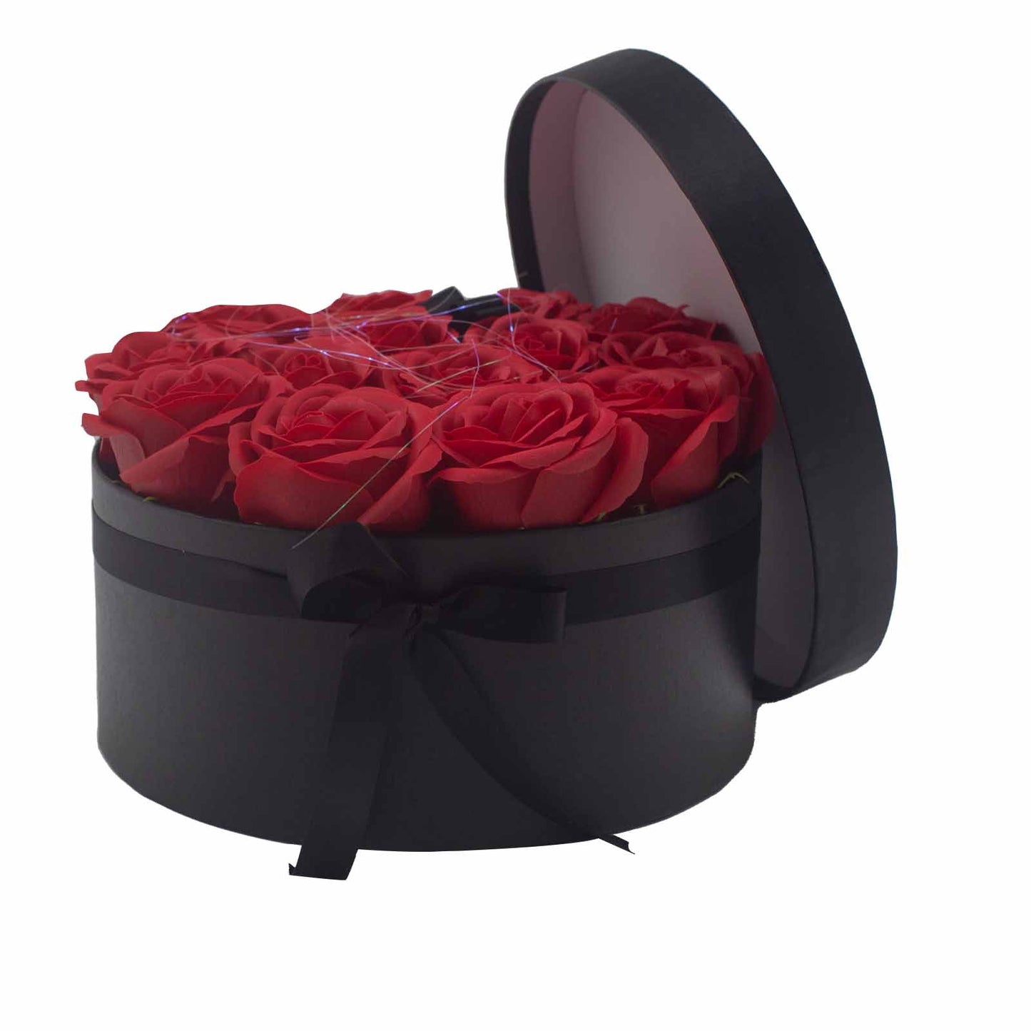 Soap Flower Gift Bouquet - 14 Red Roses - Round