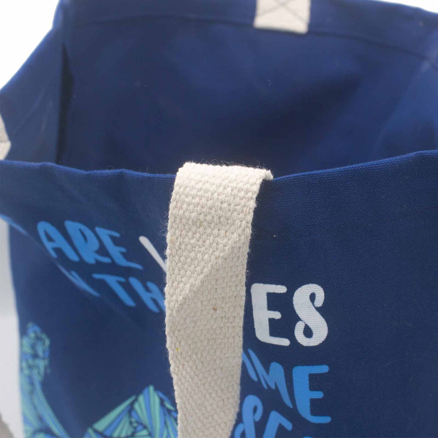 Printed Cotton Bag - We are Waves - Natural