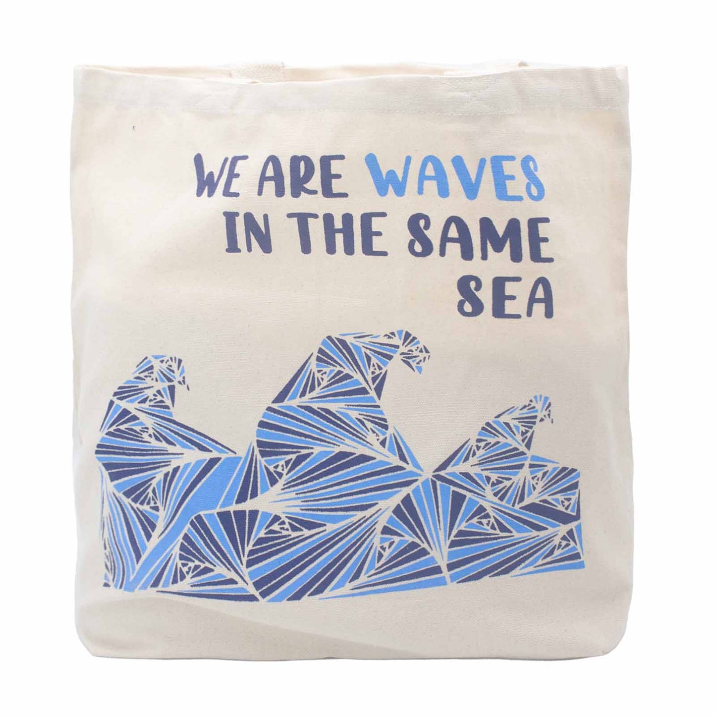 Printed Cotton Bag - We are Waves - Natural