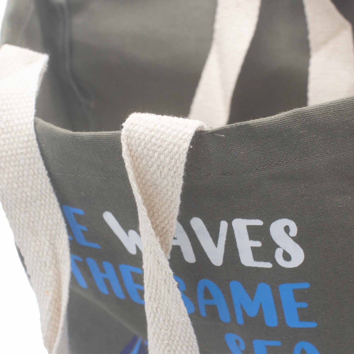 Printed Cotton Bag - We are Waves - Natural