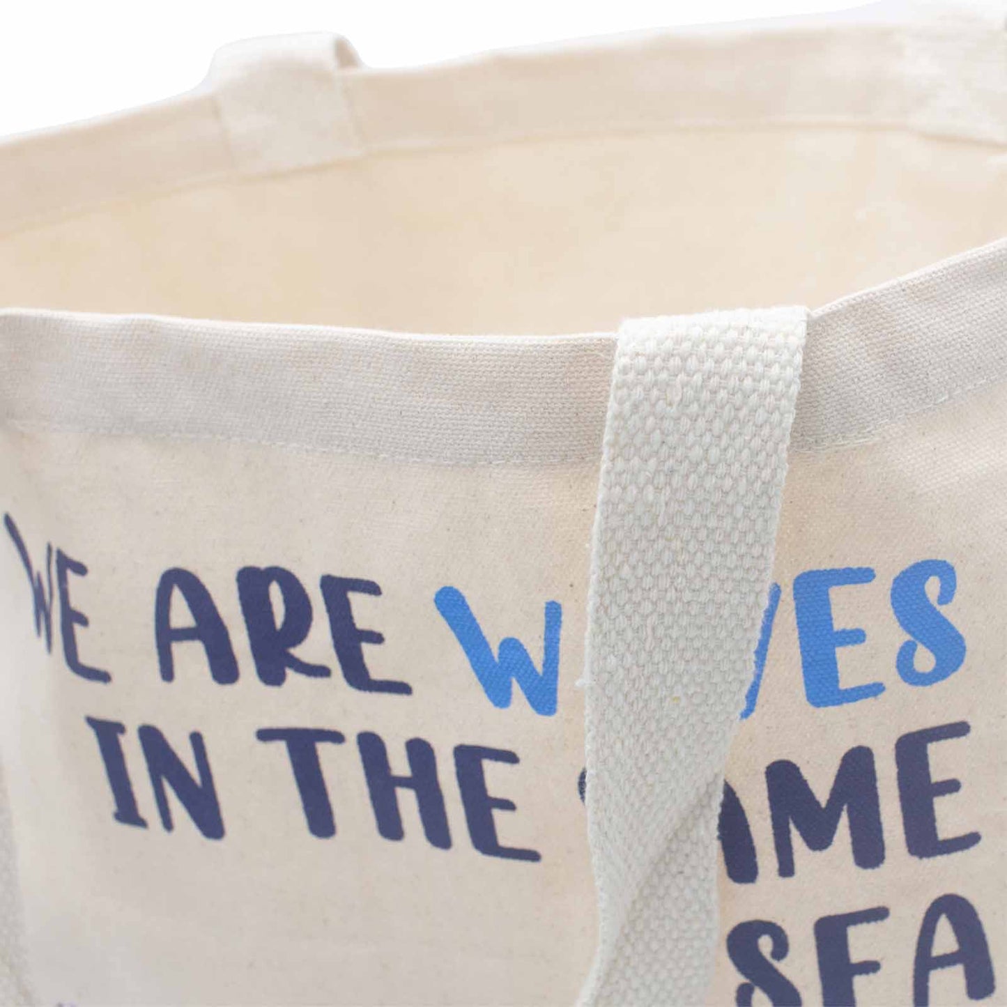 Printed Cotton Bag - We are Waves - Natural