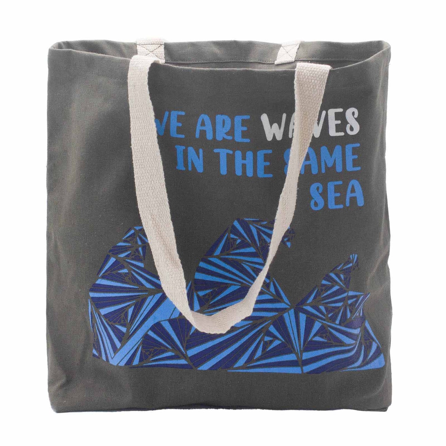 Printed Cotton Bag - We are Waves - Natural