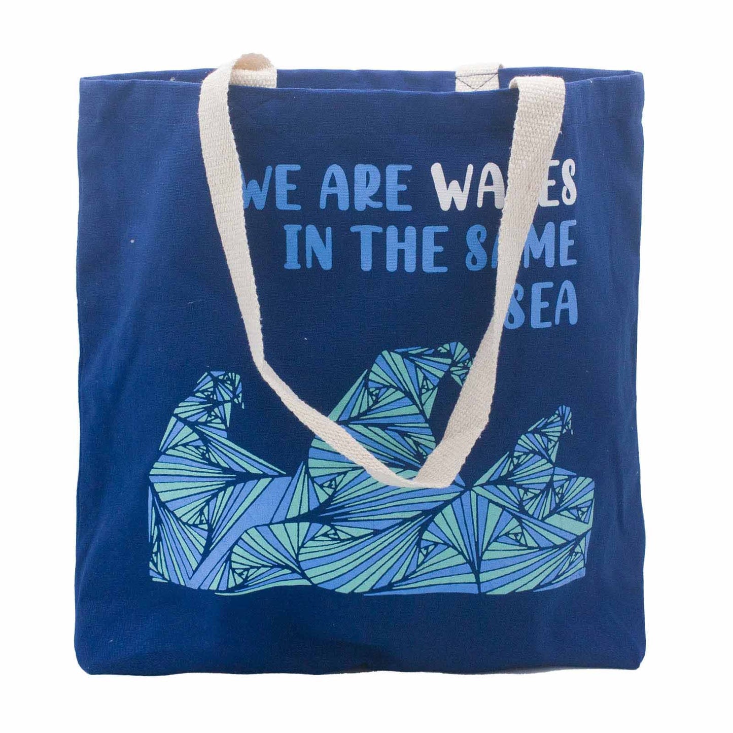 Printed Cotton Bag - We are Waves - Natural