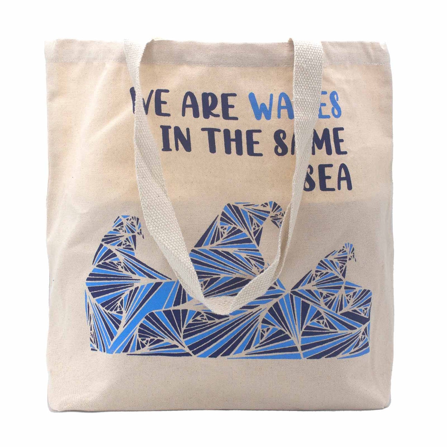 Printed Cotton Bag - We are Waves - Natural