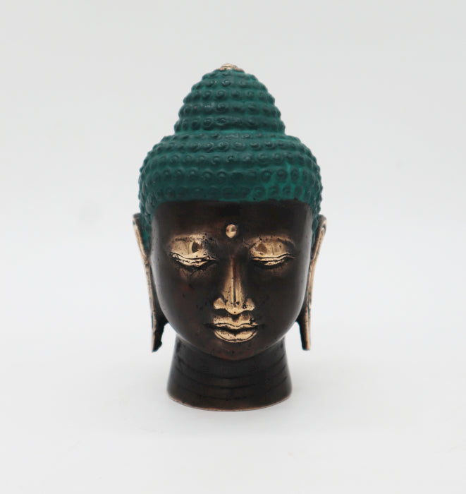 Medium Antique Brass Buddha Head