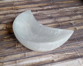 Selenite Moon Bowl - 10cm