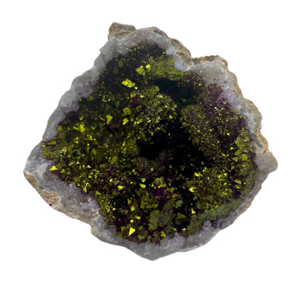Coloured Calcite Geodes - Natural Rock - Pink & Gold