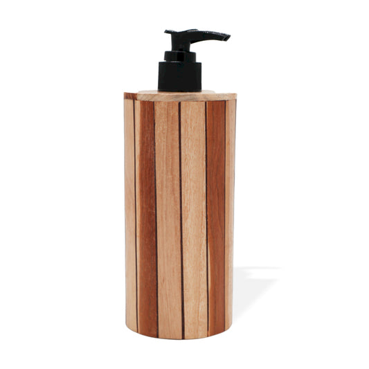 Natural Teakwood Soap Dispenser - Round