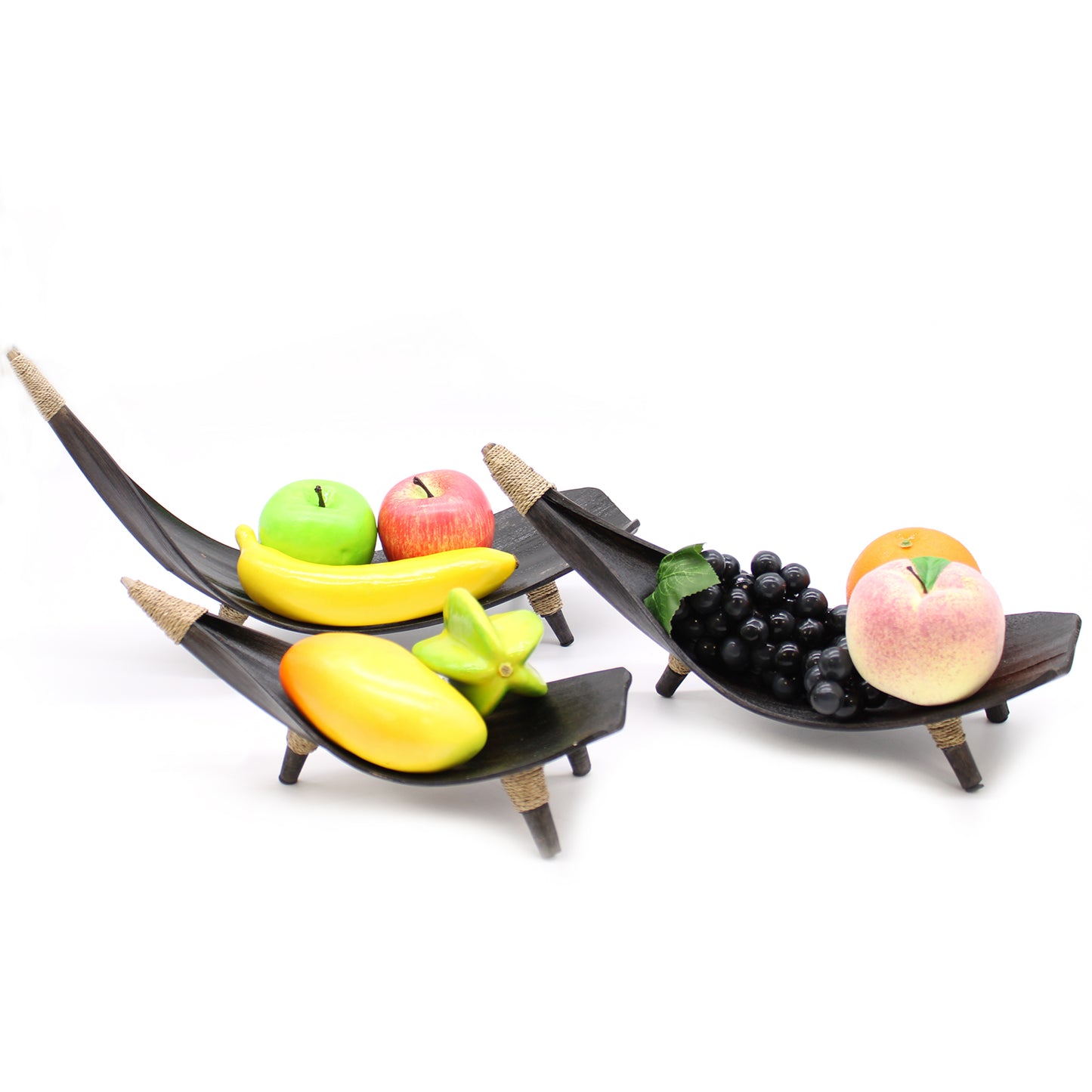 Coconut Leaf Fruit Bowl Set - Chocolate