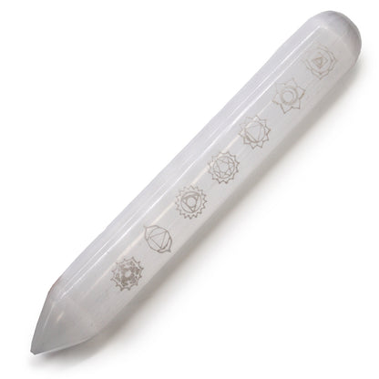 Selenite Wand - (Point one End) 7 Chakra (14-16cm)
