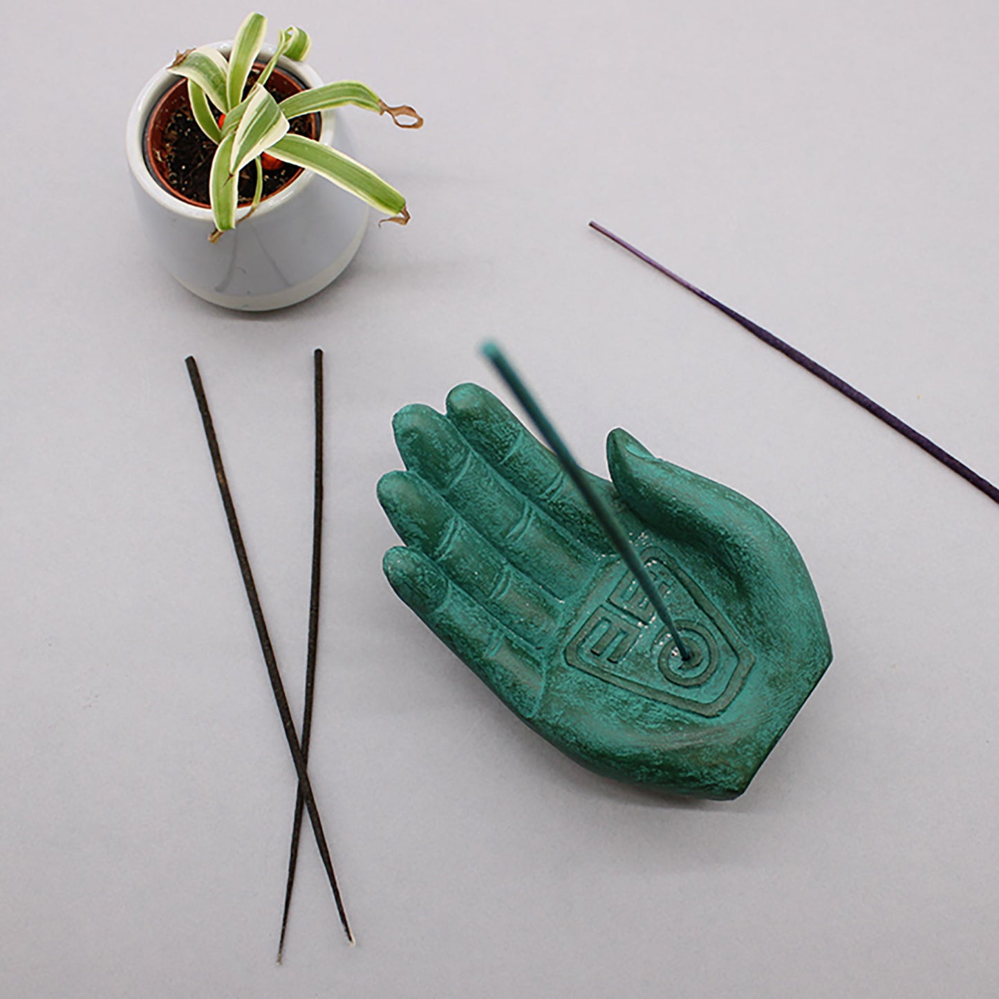 Hand Incense Burner - Earth Protect (green)