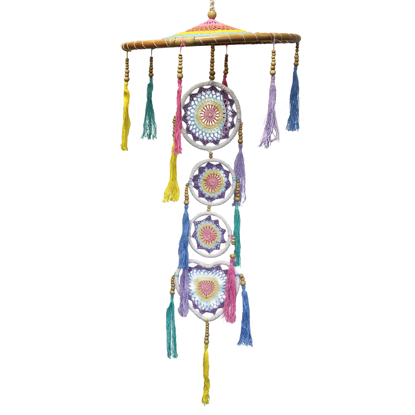 Large Drama Dreamcatcher - Pastal Rainbow