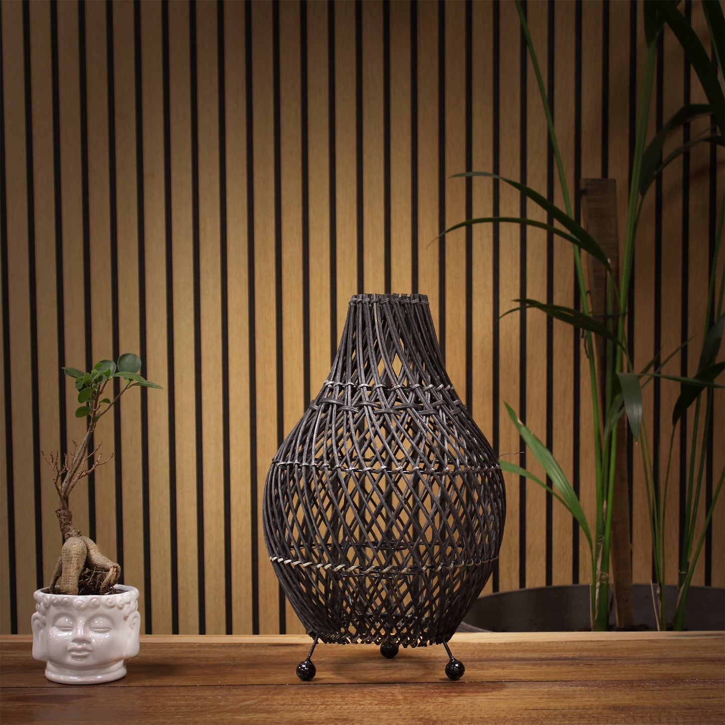 Rattan Table Lamps - Black