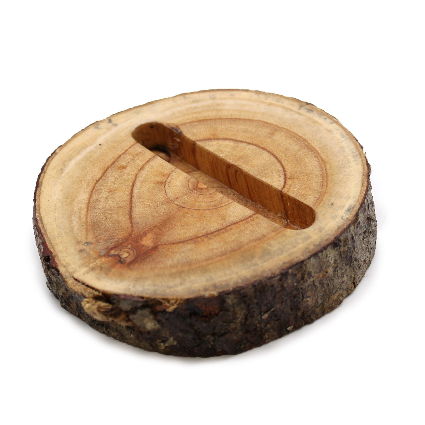 Small Log Phone Holder (slot) - Natural