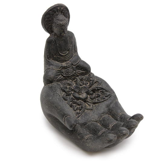 Buddah & Hand Incense Burner (black)