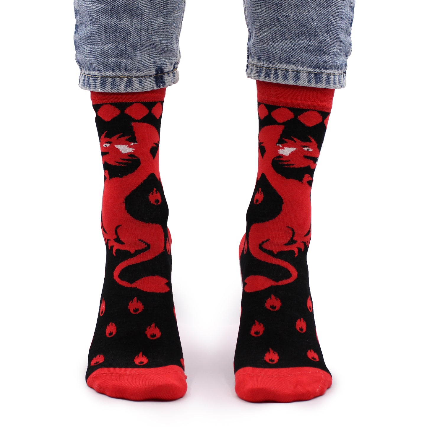 Bamboo Socks (36-40) - Red Dragons