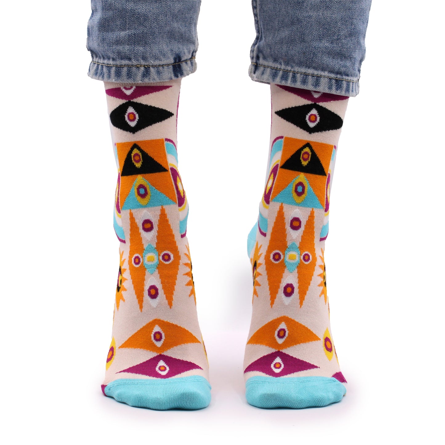 Bamboo Socks (36-40) - Psychedelic Evil Eye