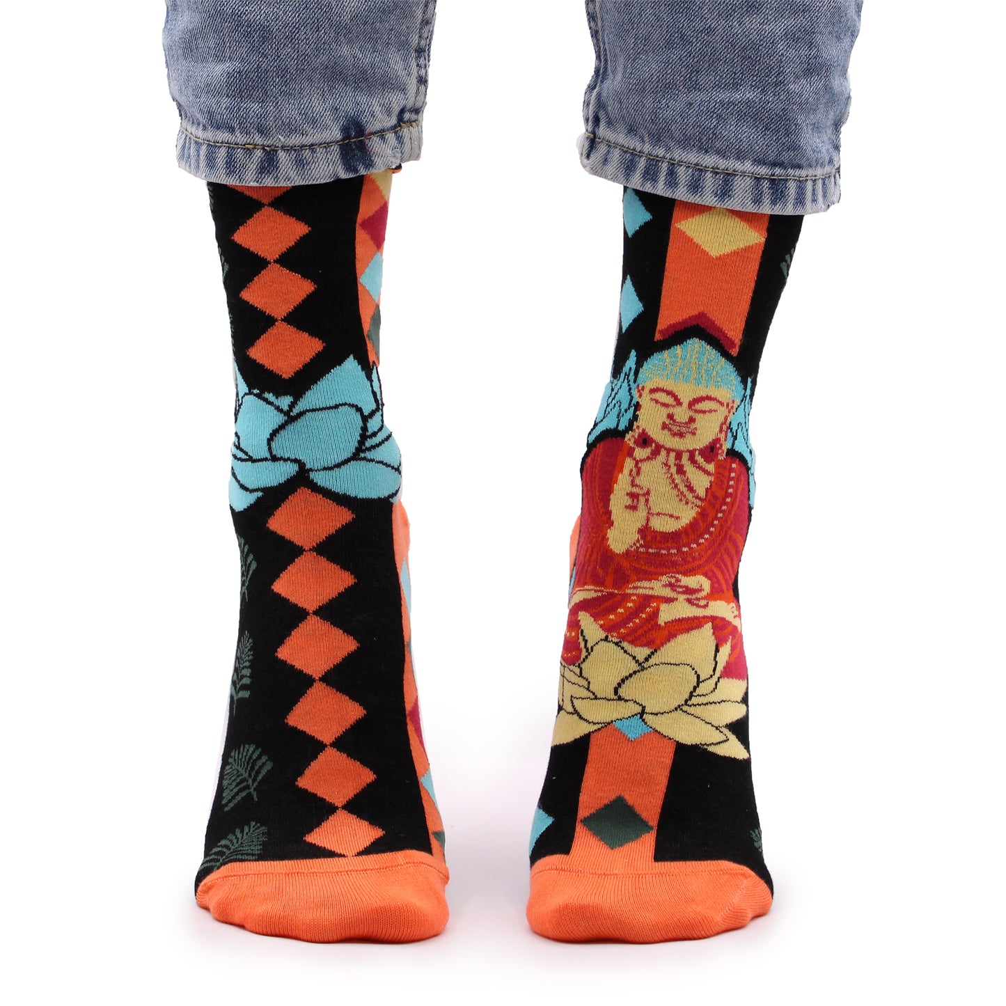 Bamboo Socks (36-40) - Blue Buddha & Lotus