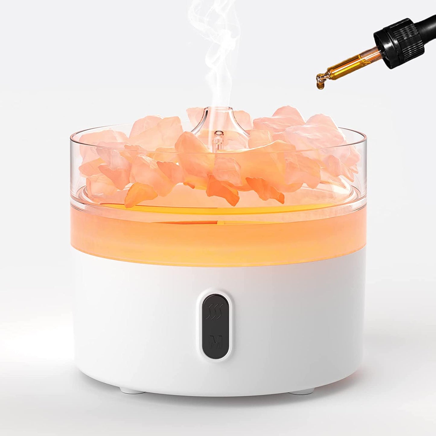 Himalayan Salt  Aroma Diffuser - Night Light - USB-C - Flame Effect (Salt included)