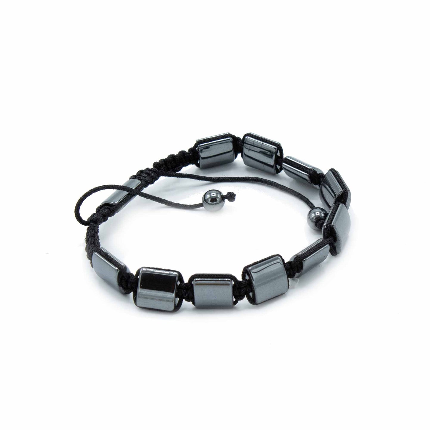 Magnetic Hematite Shamballa Bracelet -  Double Cuboids