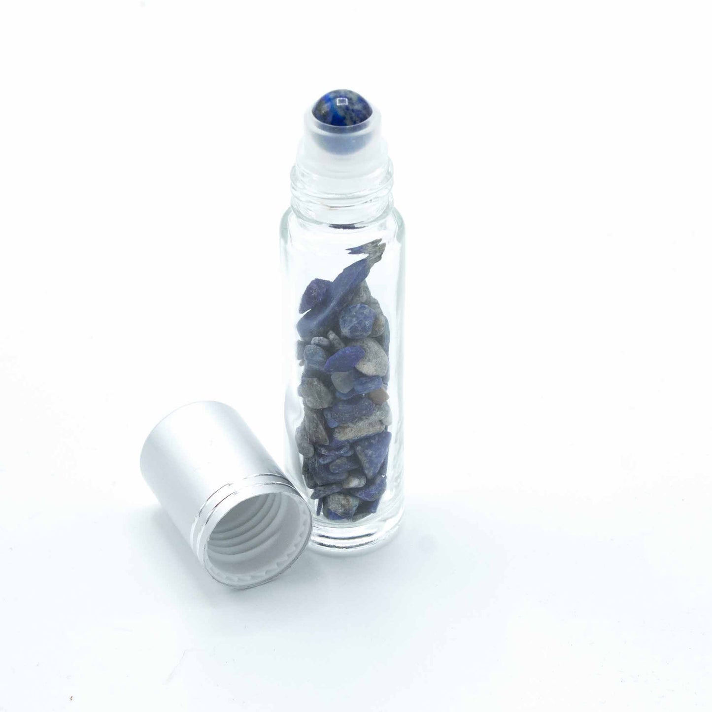 Gemstone Essential Oil Roller Bottle - Sodalite  - Silver Cap