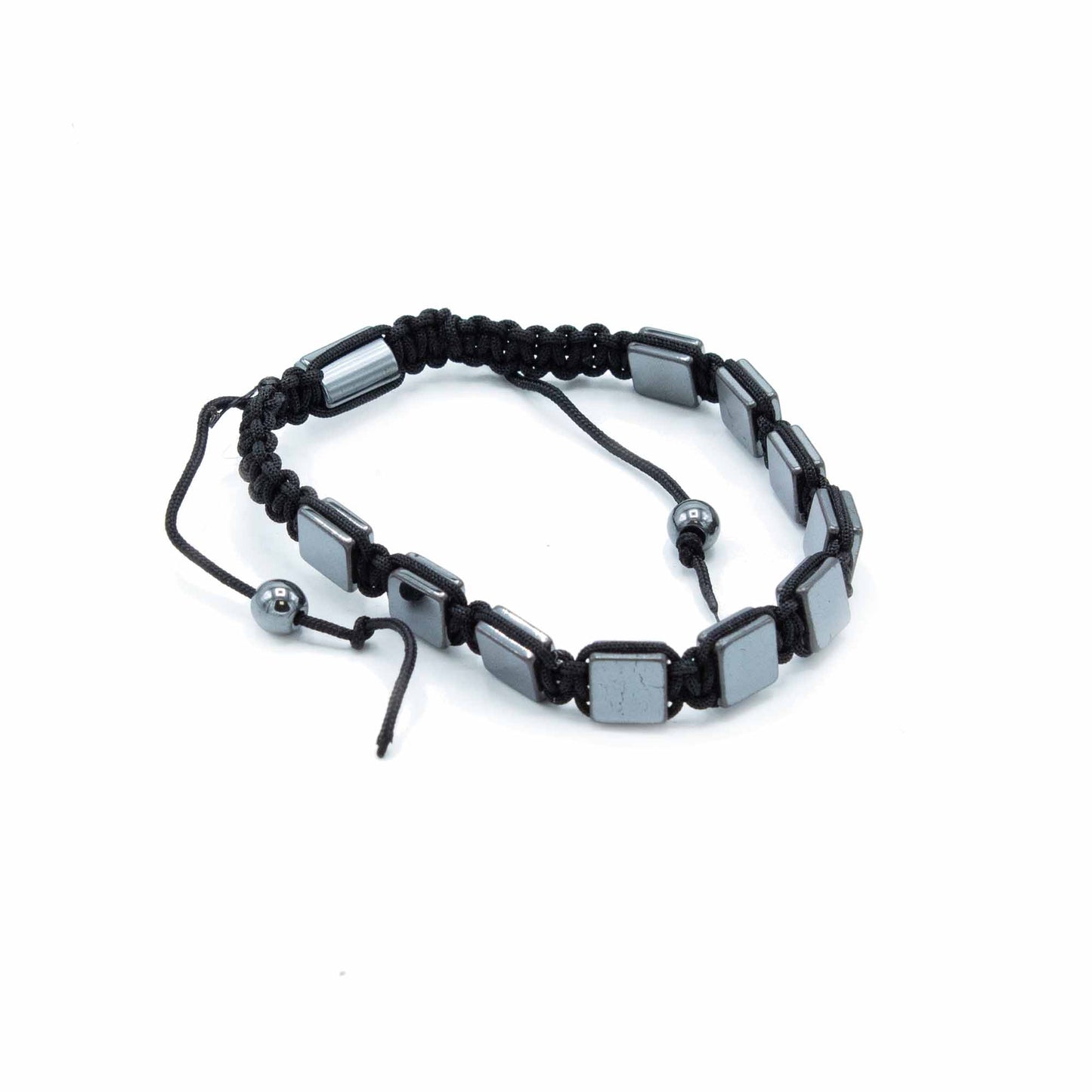 Magnetic Hematite Shamballa Bracelet -  Flat Cubes